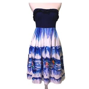 Anthropologie Natalie Lete Paris Strapless Fit and Flare Dress 0